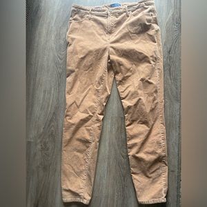 Talbots Women 25 Corduroy High Waist Jegging Ankle Pants Brown